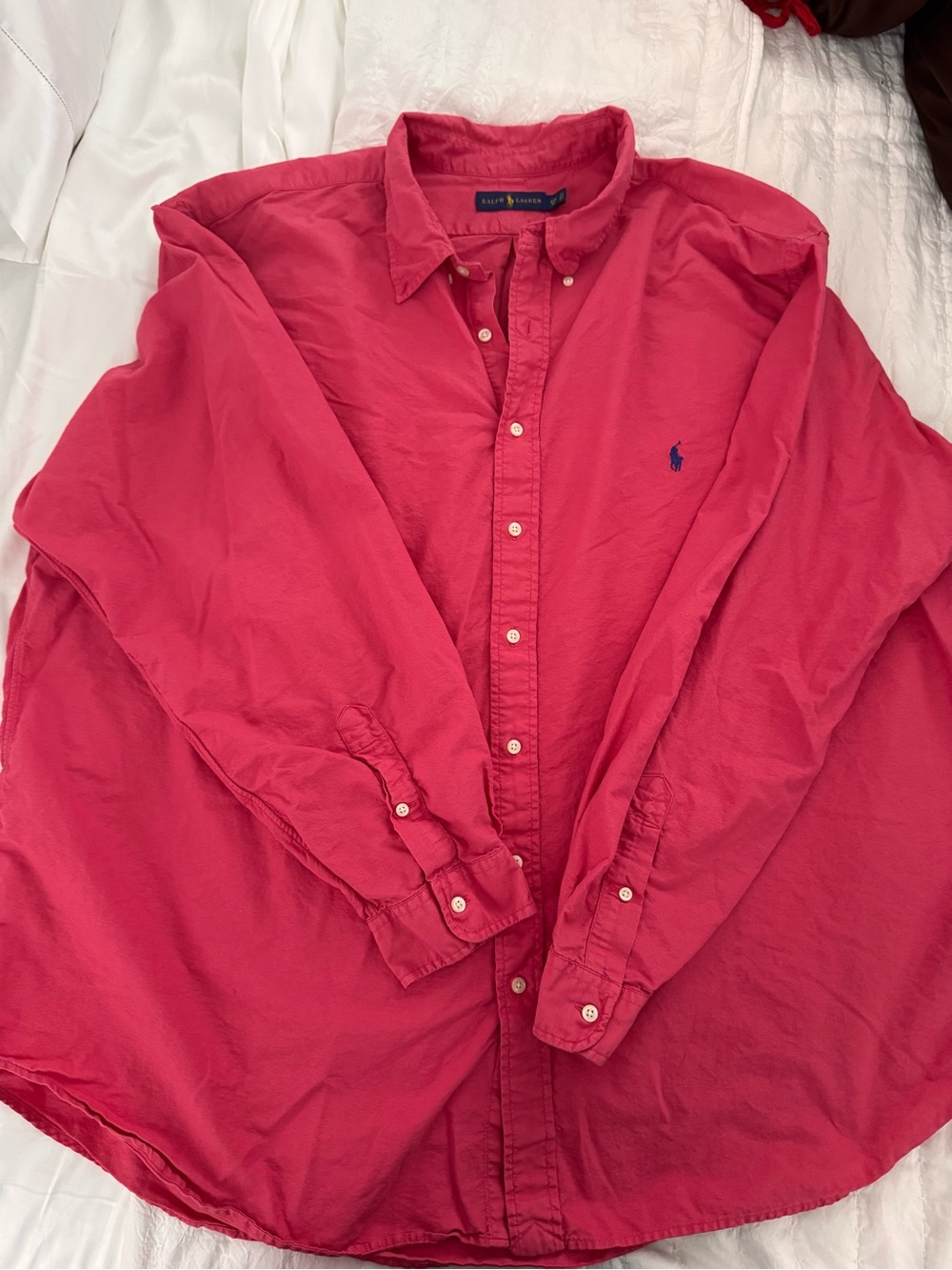 Ralph Lauren Bright Pink Long-Sleeve Button-Down Shirt